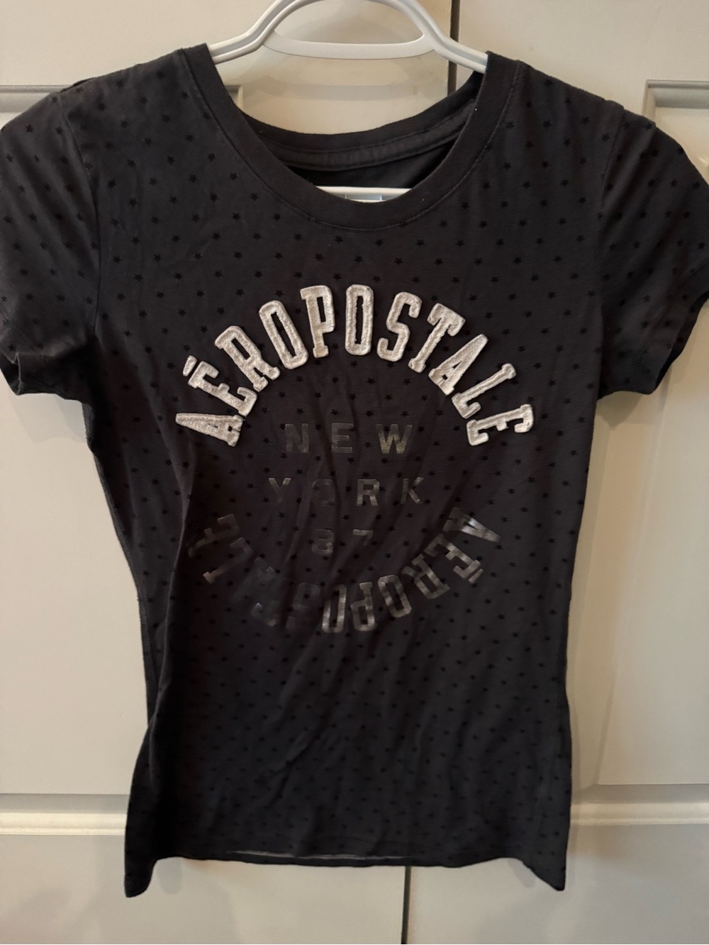 Aeropostale Black Short-Sleeve Tee with White Logo